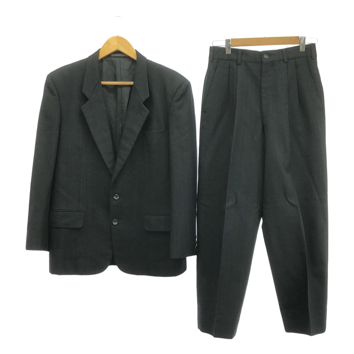 COMME des GARCONS HOMME | AD1988 | Jacquard wool set-up 2B jacket and 2-pleat slacks | S | Black | Men's