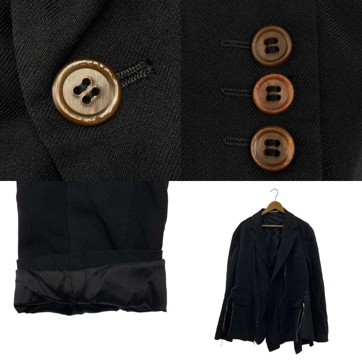 COMME des GARCONS HOMME PLUS / コムデギャルソンオムプリュス | 2024SS | ポリエステル 製品加工 変形 シングルブレスト ジャケット | XL | メンズ