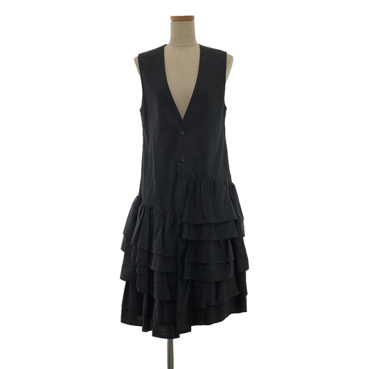 [Good Condition] noir kei ninomiya | 2023SS | Gathered Ruffle Layered Sleeveless Dress | XS | Black | Women's