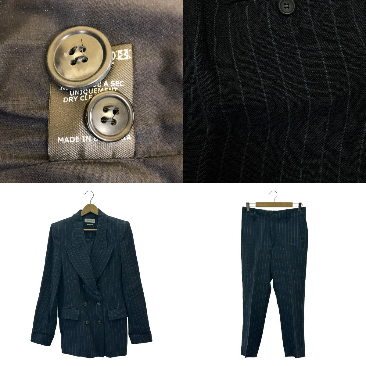 ISABEL MARANT ETOILE / イザベルマランエトワール | ストライプ ジャケット パンツ セットアップ | 36 | ネイビー | レディース