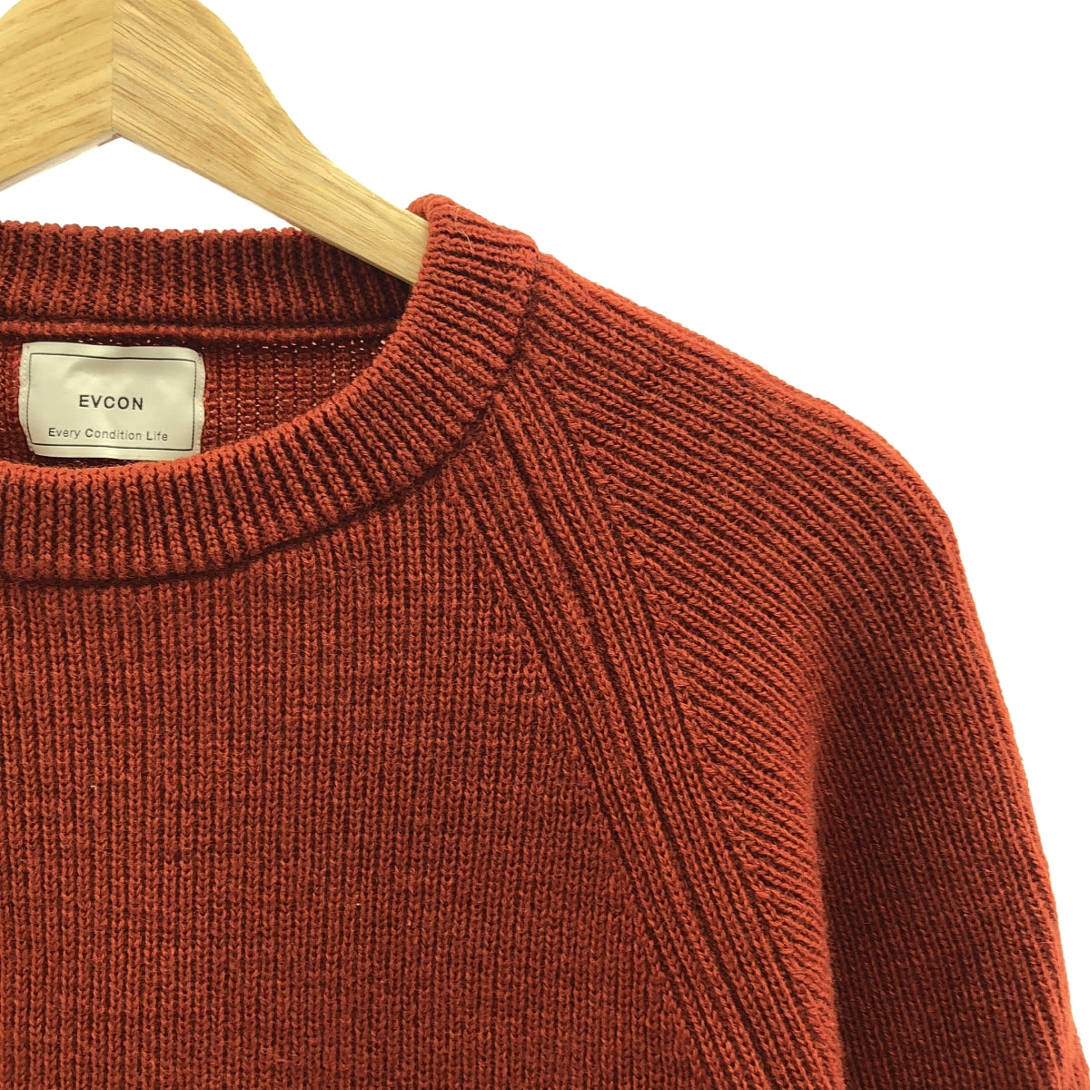 EVCON / 에비콘 | 2023AW | WOOL LOW GAGE ​​CREW NECK 울 리브 니트 | 3 | 여성