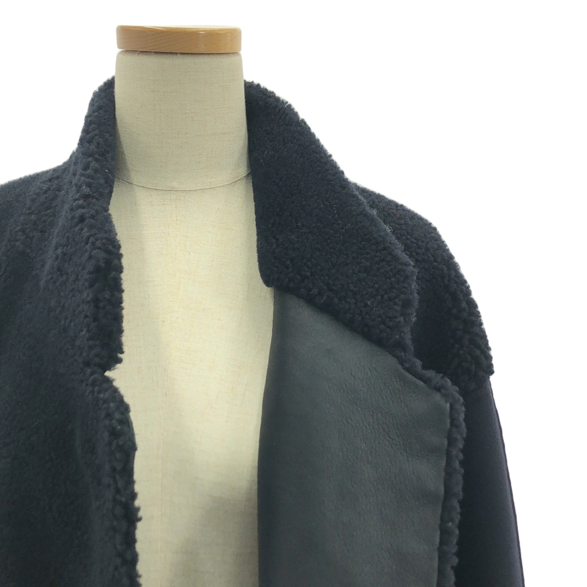 32PARADIS / Trente de Paradis | 羊毛羊絨麥爾登呢雙面剪羊毛大衣 | S | 海軍藍 / 黑色 | 女款