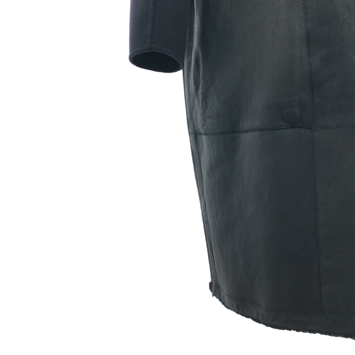 32PARADIS / トラントドゥパラディ | ウールカシミヤ メルトン切替 リバーシブル ムートン コート | S | ネイビー / ブラック | レディース