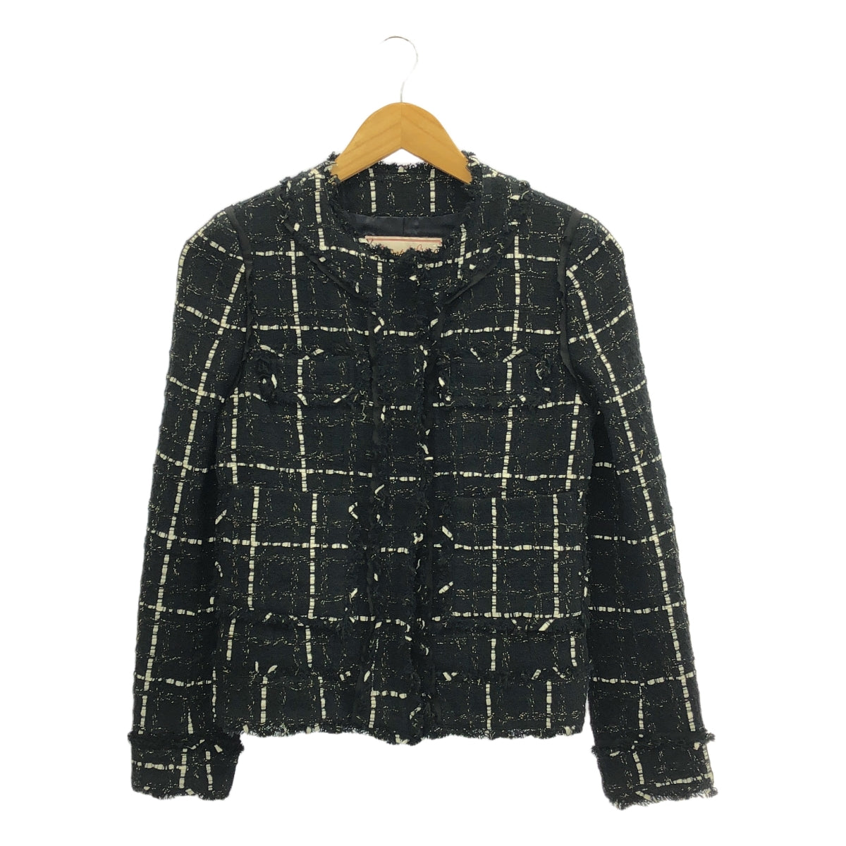 Shinzone / Shinzone | 我的達達尼安 / 我的達達尼昂粗花呢無領夾克 / 全襯裡 | 36 | 黑色 | 女款