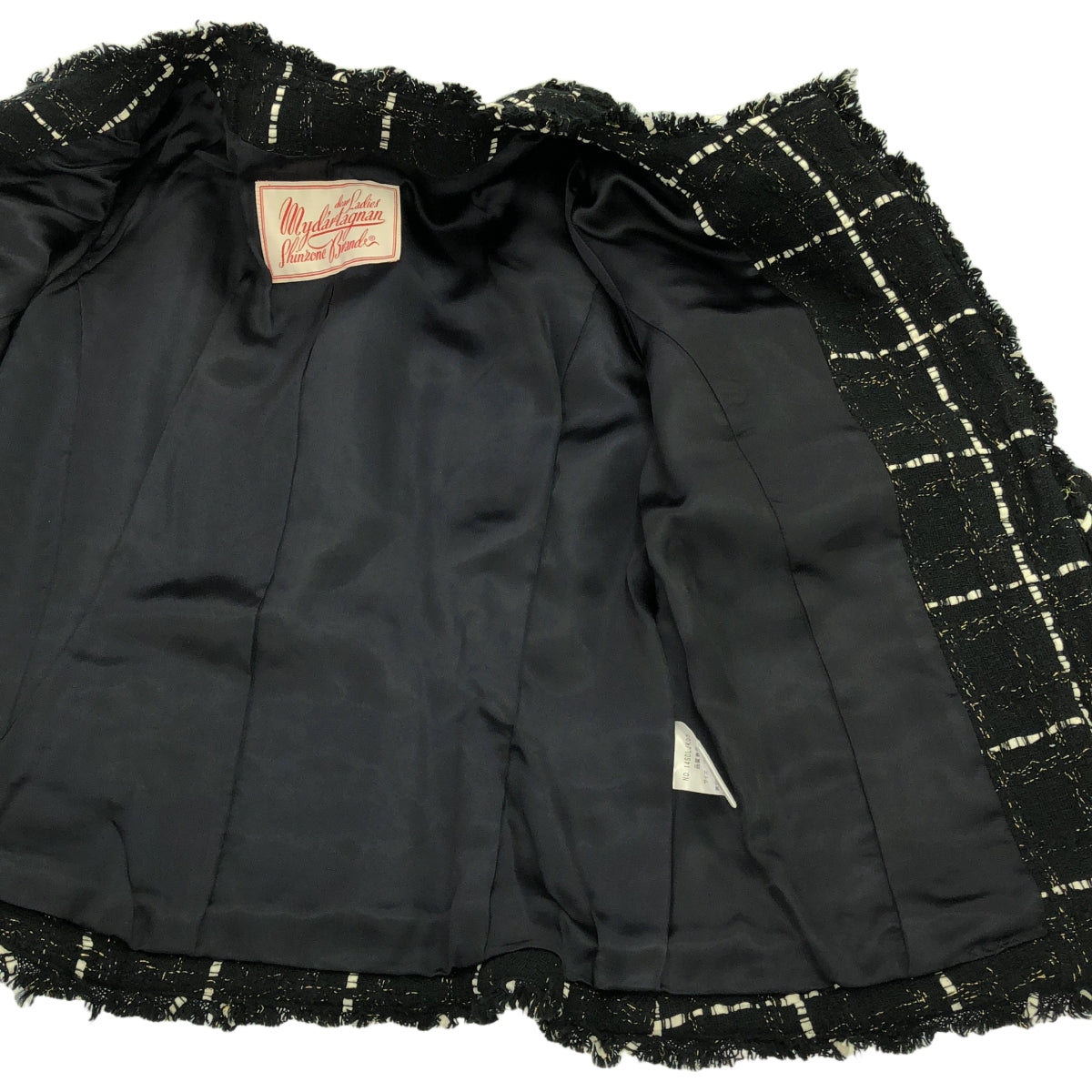 Shinzone / Shinzone | 我的達達尼安 / 我的達達尼昂粗花呢無領夾克 / 全襯裡 | 36 | 黑色 | 女款