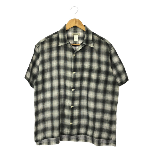 Vainl Archive | 2023SS | SLANT-SH-SS Wool Ombre Check Open Collar Short Sleeve Shirt | M | Gray | Men's