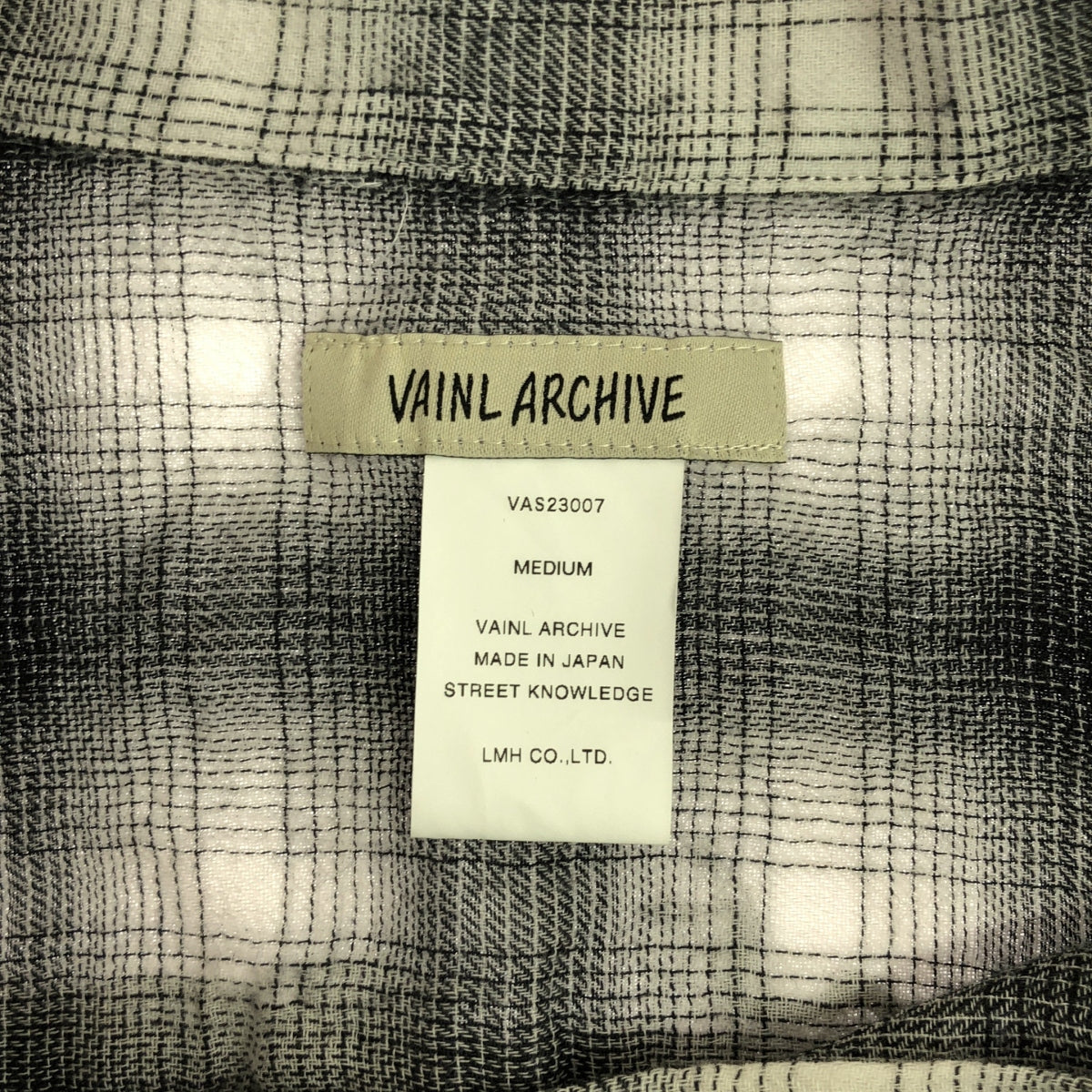 Vainl Archive | 2023SS | SLANT-SH-SS Wool Ombre Check Open Collar Short Sleeve Shirt | M | Gray | Men's