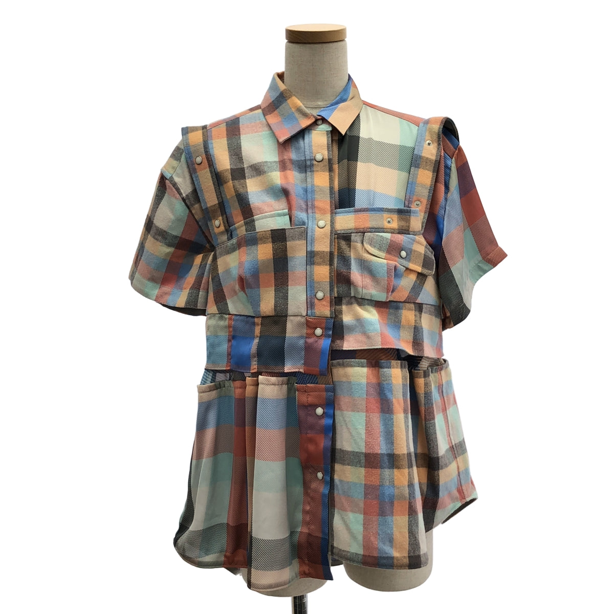 sacai / 사카이 | 2022SS | Plaid Layered shirts 체크 레이어드 셔츠 | 1 | 멀티 컬러 | 여성