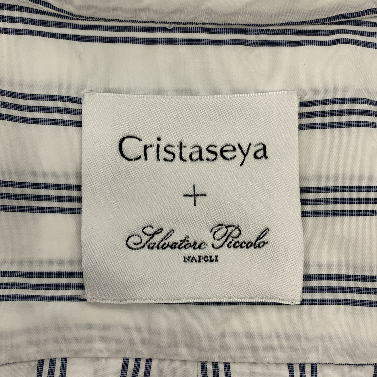 Cristaseya / Cristaseya | Salvatore Piccolo / Salvatore Piccolo 條紋毛式領襯衫 | 1 碼 | 白色/海軍藍 | 男士