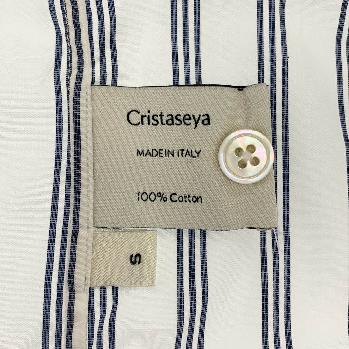 Cristaseya / Cristaseya | Salvatore Piccolo / Salvatore Piccolo 條紋毛式領襯衫 | 1 碼 | 白色/海軍藍 | 男士