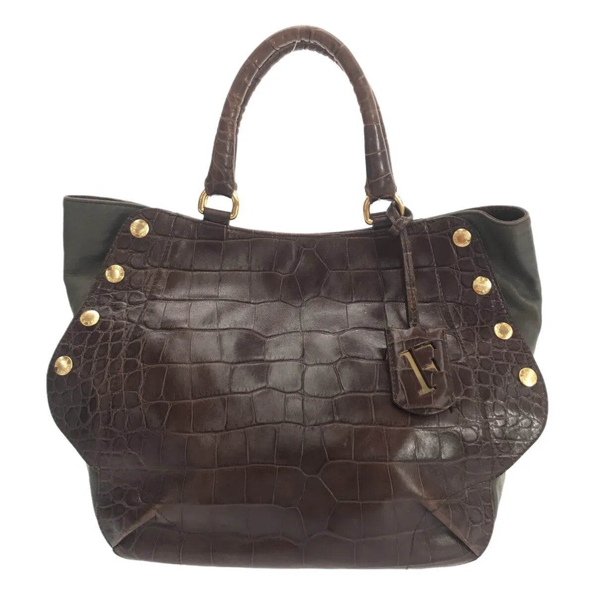 FURLA / フルラ | クロコダイル型押し トートバッグ | ブラウン