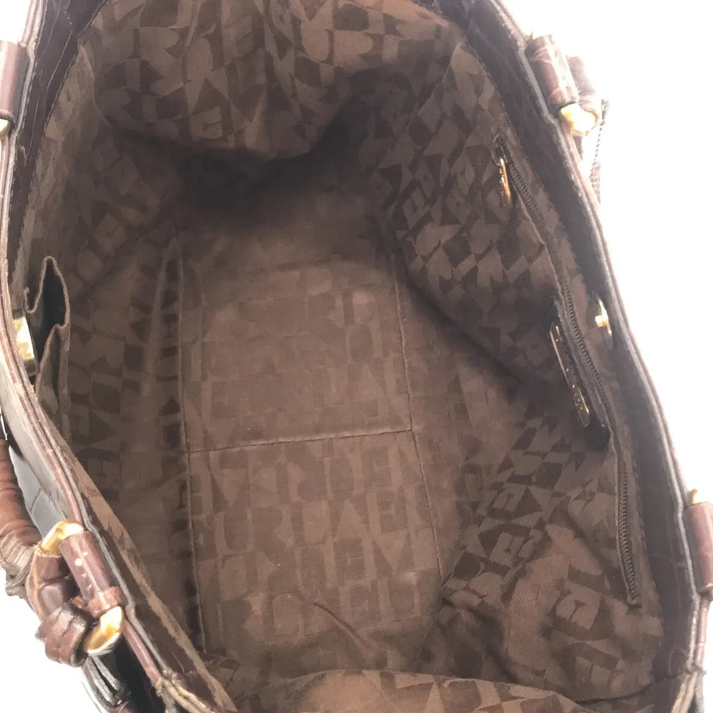 FURLA / フルラ | クロコダイル型押し トートバッグ | ブラウン | レディース