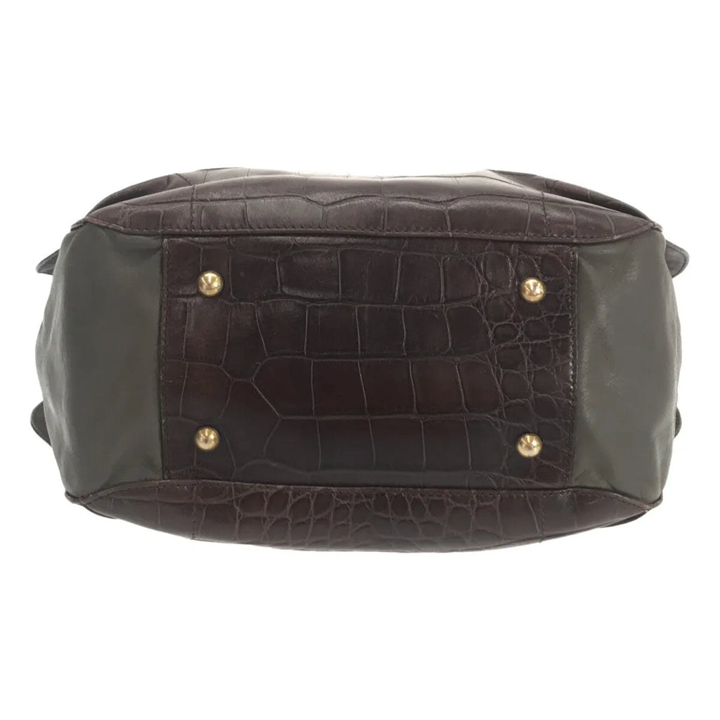 FURLA / フルラ | クロコダイル型押し トートバッグ | ブラウン | レディース