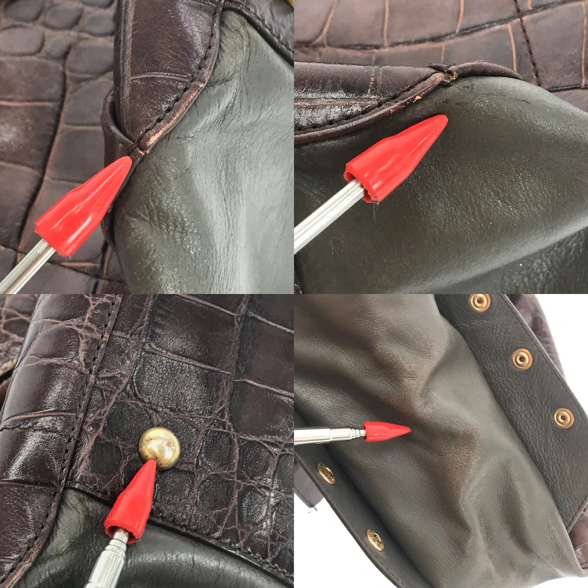 FURLA / フルラ | クロコダイル型押し トートバッグ | ブラウン | レディース