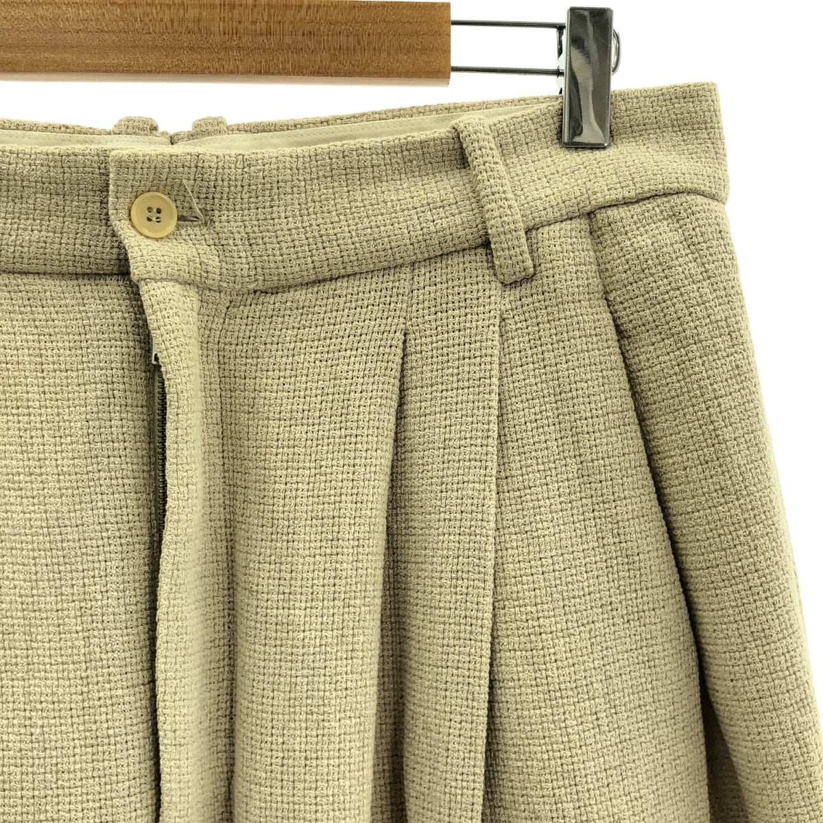HED MAYNER ヘドメイナー 16SS 6 PLEAT STRIPE PANT 6プリーツストライプパンツ 42 グレー/ホワイト ワイド テーパード ボトムス【中古】【HED MAYNER】 HED MAYNER ヘドメイナー 16SS 6 PLEAT STRIPE PANT 6プリーツ