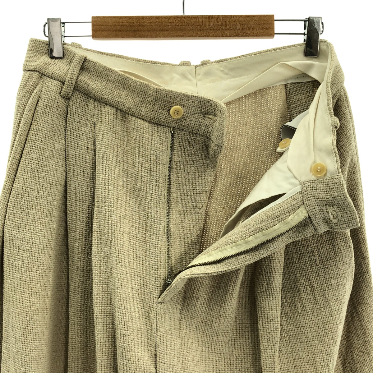 HED MAYNER / ヘドメイナー | 2020AW | 6 PLEATS PANTS LINEN リネン 6プリーツパンツ | L | エクリュ | メンズ