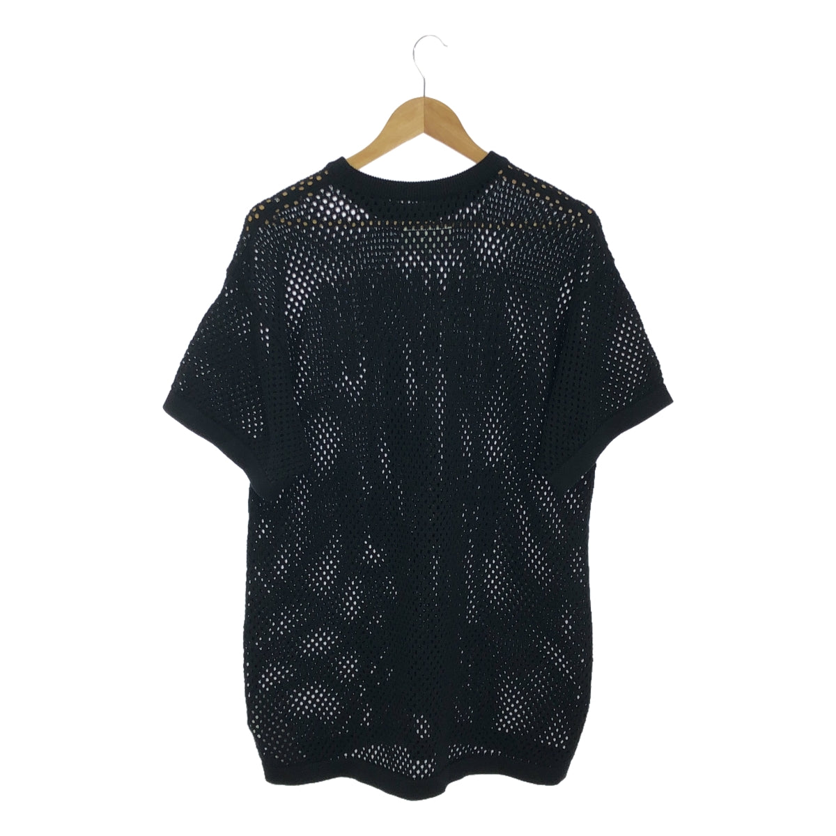 [Good Condition] MM6 Maison Margiela / MM6 Maison Margiela | 2024SS | MESH STRETCHED NUMBER T-SHIRT Mesh Numbering Knit T-Shirt Unisex | XS | Black | Men's