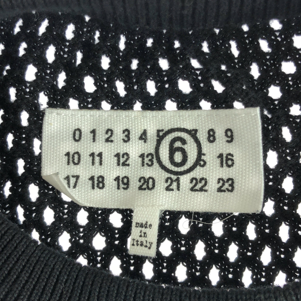 [Good Condition] MM6 Maison Margiela / MM6 Maison Margiela | 2024SS | MESH STRETCHED NUMBER T-SHIRT Mesh Numbering Knit T-Shirt Unisex | XS | Black | Men's