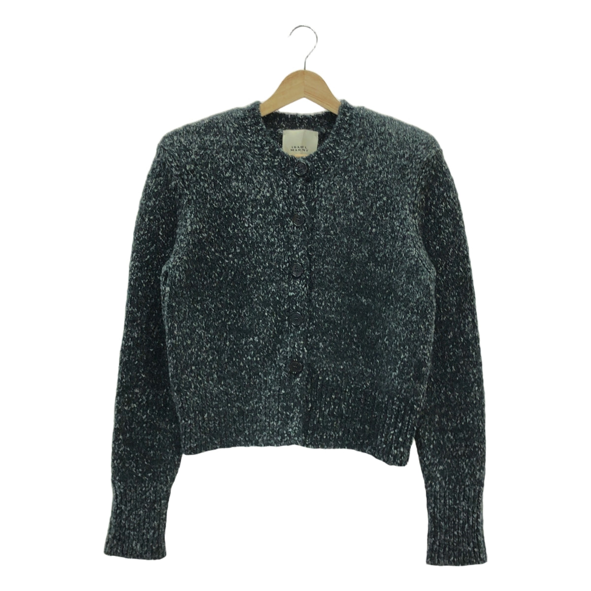 【美品】  ISABEL MARANT / イザベルマラン | 2024AW | KATHLEN Cardigan ニットカーディガン | 40 | グレー/ホワイト | レディース