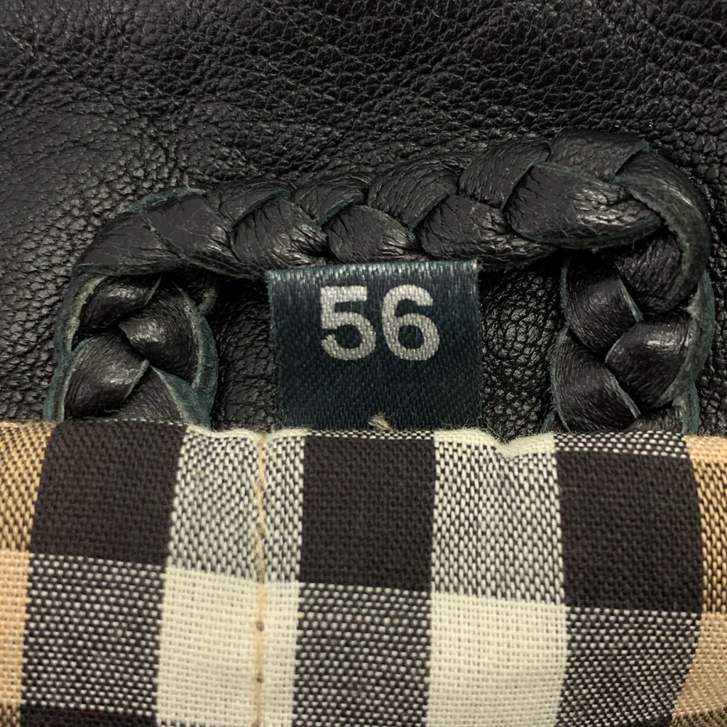 Burberry / 버버리 | 70s~ / Black Leather Jacket 노바 체크 안감 가죽 재킷 | 56 |