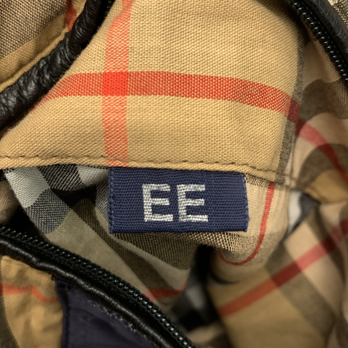 Burberry / 버버리 | 70s~ / Black Leather Jacket 노바 체크 안감 가죽 재킷 | 56 |