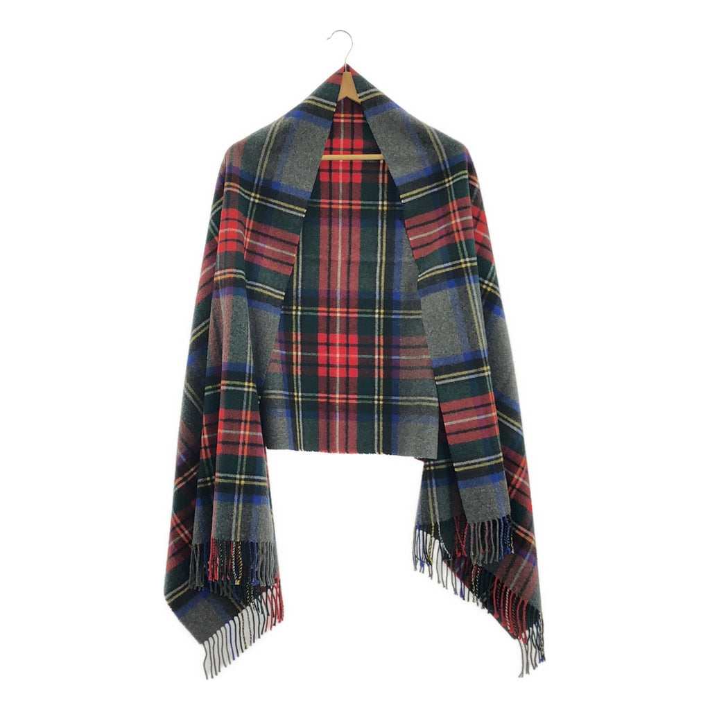 JOHNSTONS OF ELGIN / 존스턴스 오브 엘간 | 캐시미어 타탄체크 프린지 대형 스톨 |