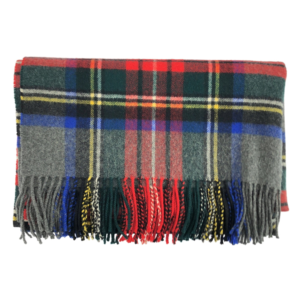 JOHNSTONS OF ELGIN / 존스턴스 오브 엘간 | 캐시미어 타탄체크 프린지 대형 스톨 |