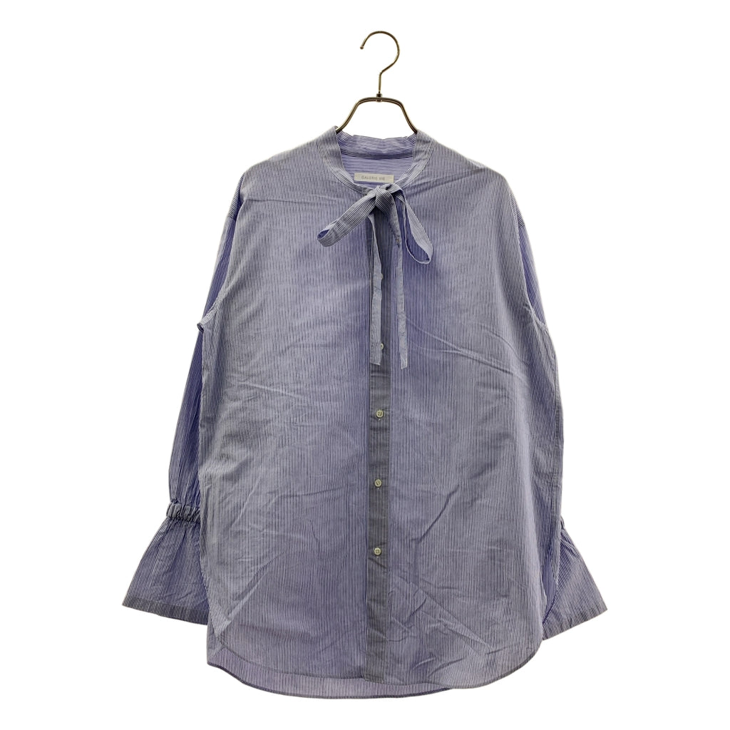 GALERIE VIE / ギャルリーヴィー | コットン ストライプ ロングタイシャツ ブラウス | F | ブルー/ホワイト | レディース