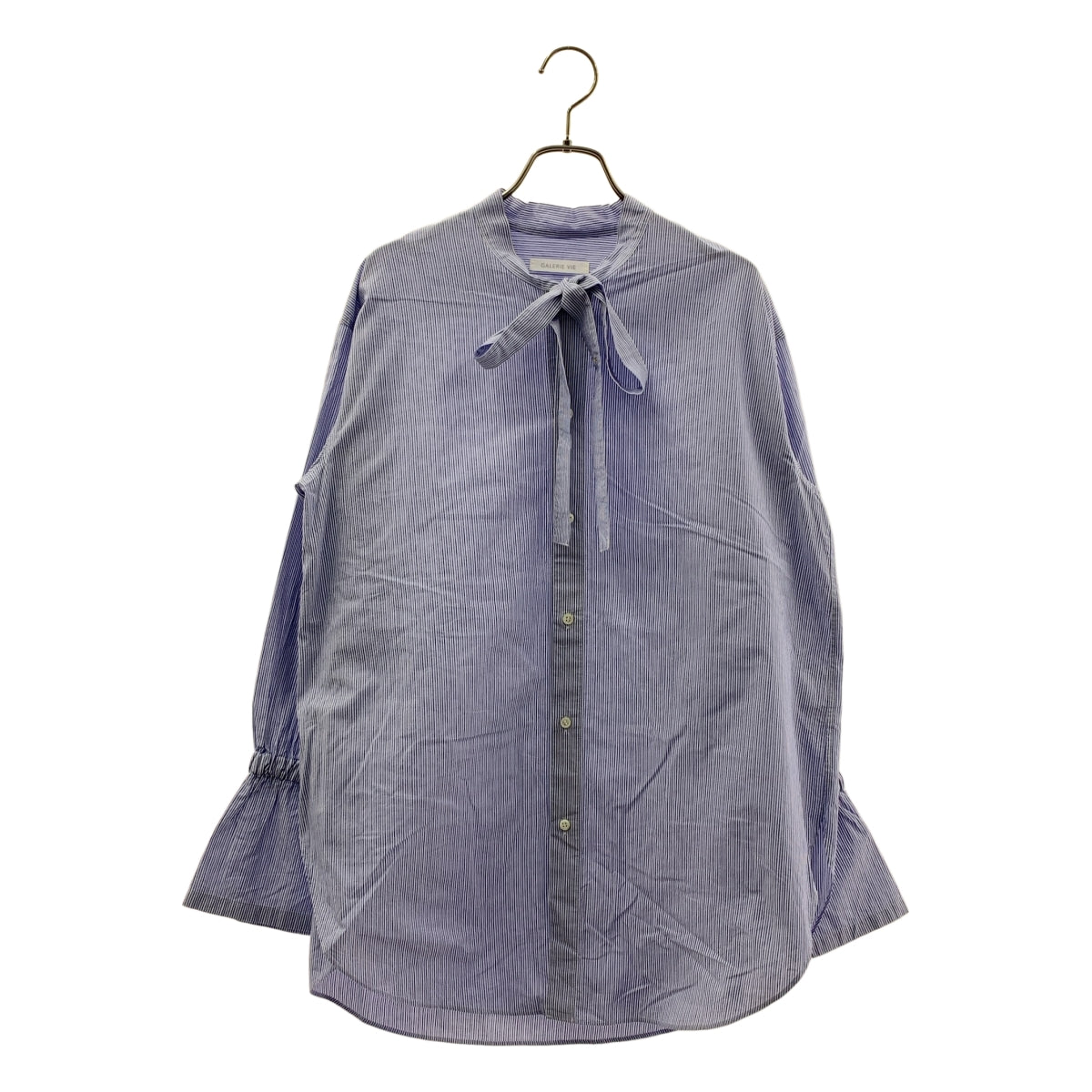 GALERIE VIE / ギャルリーヴィー | コットン ストライプ ロングタイシャツ ブラウス | F | ブルー/ホワイト | レディース