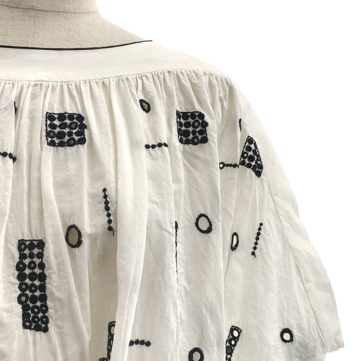 mina perhonen / 미나펠호넨 | 2019 s/s | piece dress 코튼 실크 엠브로이드리 원피스 | 38 | 여성