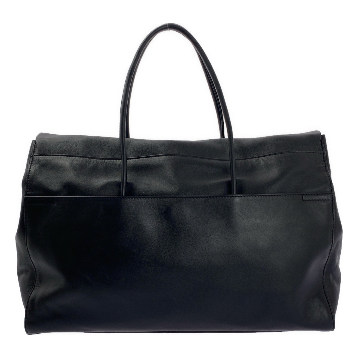 [狀況極佳] Hoaw。皮革翻蓋波士頓包 | 黑色 | 女款