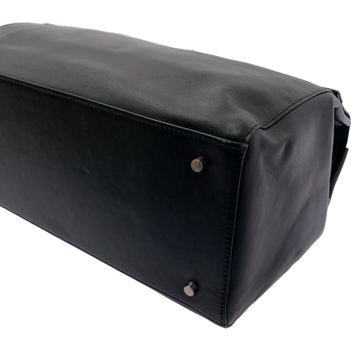 [狀況極佳] Hoaw。皮革翻蓋波士頓包 | 黑色 | 女款