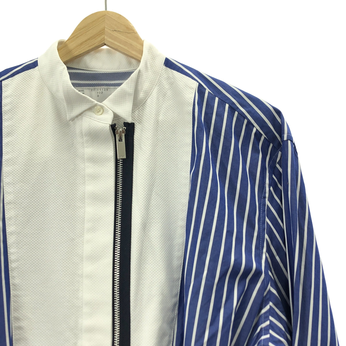 sacai / 사카이 | Suiting × Cotton Poplin 스트라이프 원피스 | 3 | 여성