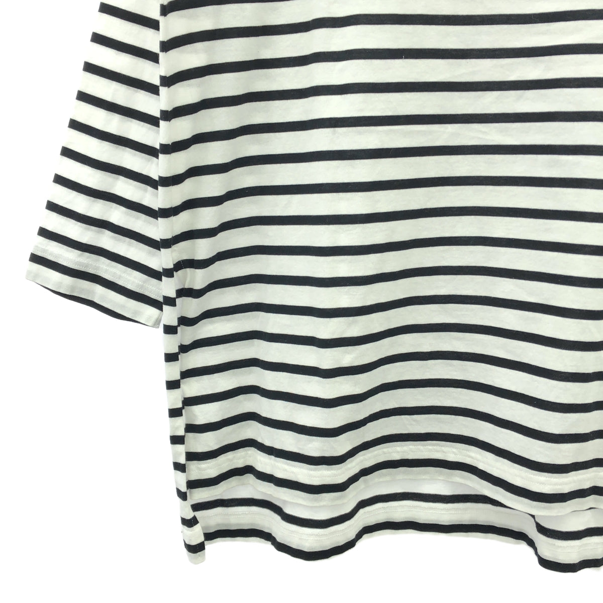 LE PHIL | Big Stripe Long Sleeve T-Shirt | F | White/Black | Women's