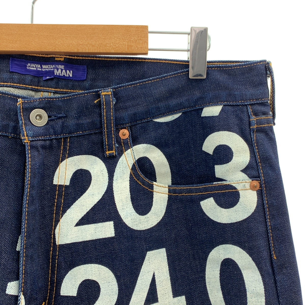 JUNYAWATANABE COMMEdesGARCONS MAN / ジュンヤワタナベマン | 2003SS | Numbering Denim プリント デニム パンツ | L | メンズ