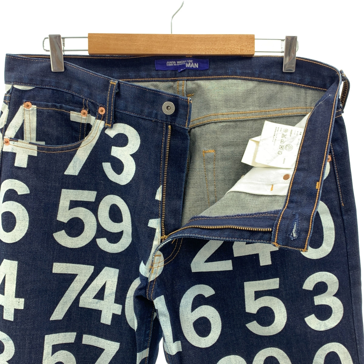 JUNYAWATANABE COMMEdesGARCONS MAN / ジュンヤワタナベマン | 2003SS | Numbering Denim プリント デニム パンツ | L | メンズ