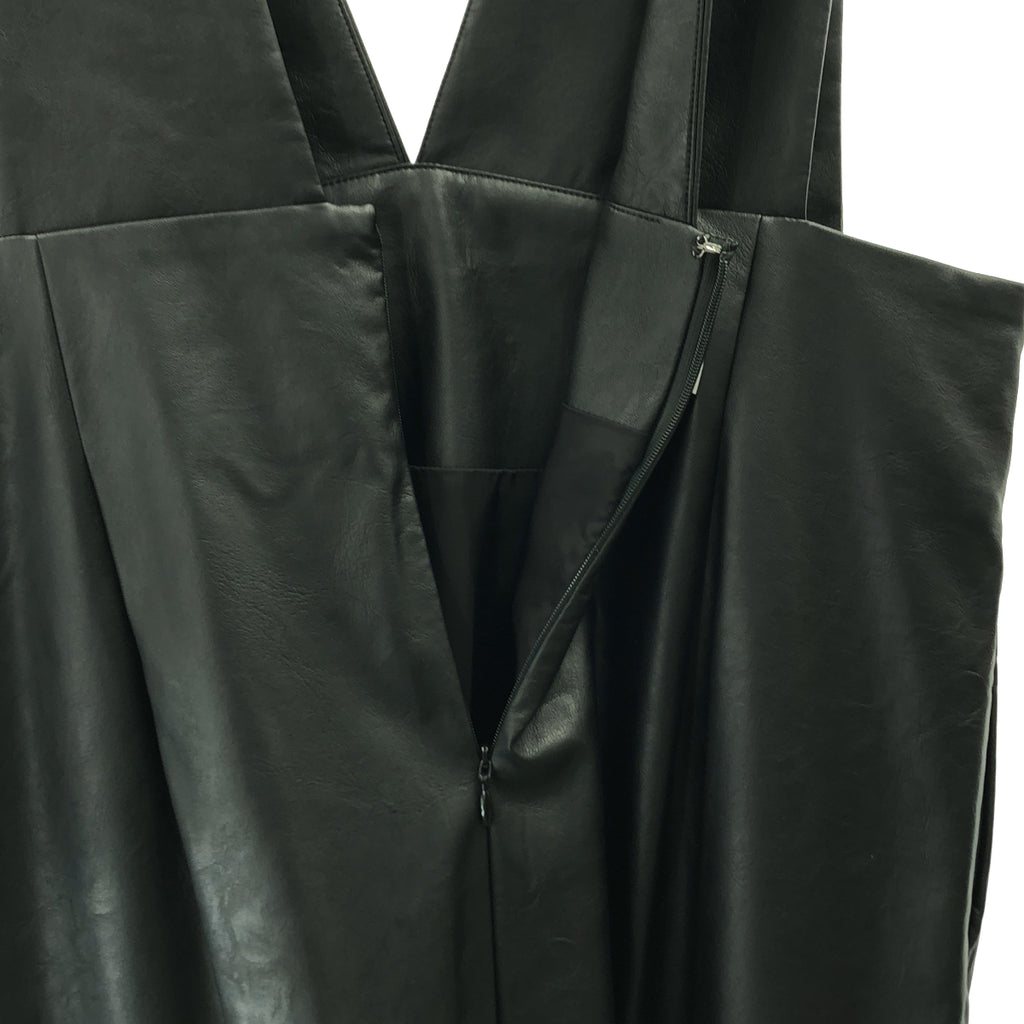 SACRA / サクラ | HPS別注 SYNTHETIC LEATHER フェイクレザー ジャンパースカート | 38 | ブラック | レディース