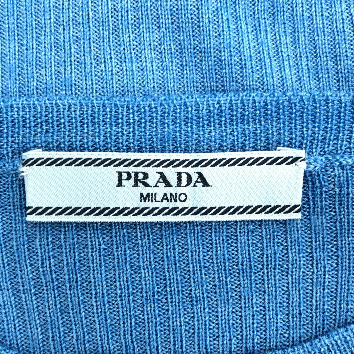 PRADA / プラダ | ウール シルク ハイゲージ クルーネック ニットカーディガン | 38 | ブルー | レディース