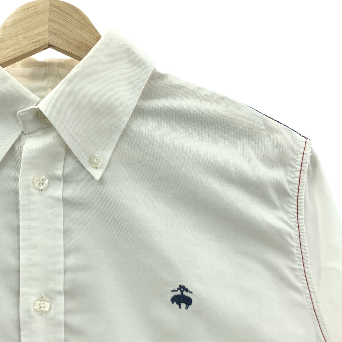 eye JUNYA WATANABE COMME des GARCONS MAN / アイジュンヤワタナベ マン | 2020AW | ×BROOKS BROTHERS ブルックスブラザーズ / 異素材切替 オックスフォード ボタンダウンシャツ | S | ホワイト / マルチカラー | メンズ