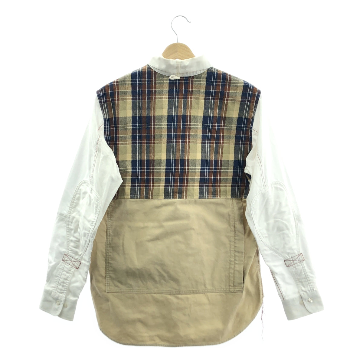 eye JUNYA WATANABE COMME des GARCONS MAN / アイジュンヤワタナベ マン | 2020AW | ×BROOKS BROTHERS ブルックスブラザーズ / 異素材切替 オックスフォード ボタンダウンシャツ | S | ホワイト / マルチカラー | メンズ