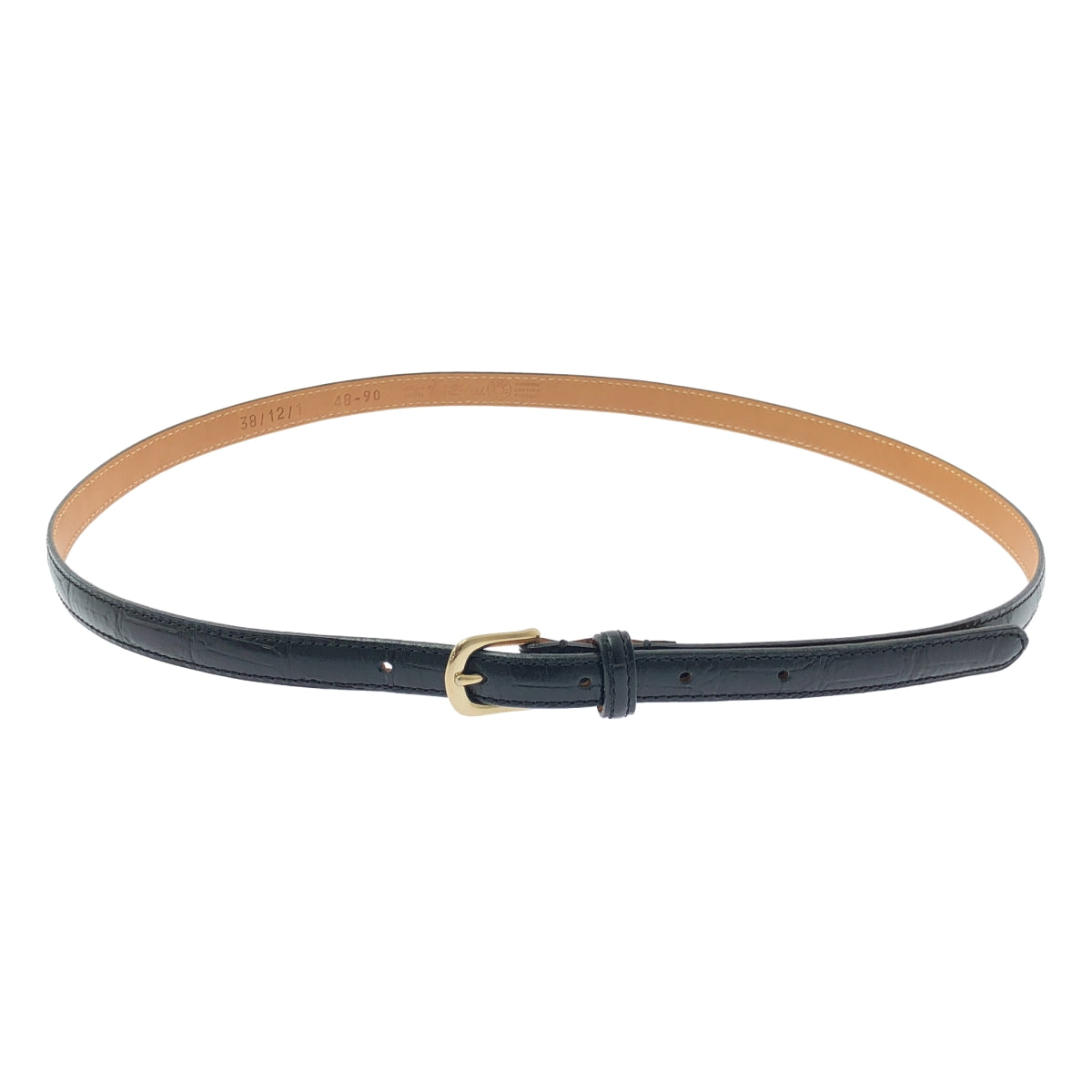 Felisi | 皮革壓花金扣皮帶 | 尺寸 48-90 | 黑色/金色 | 男款