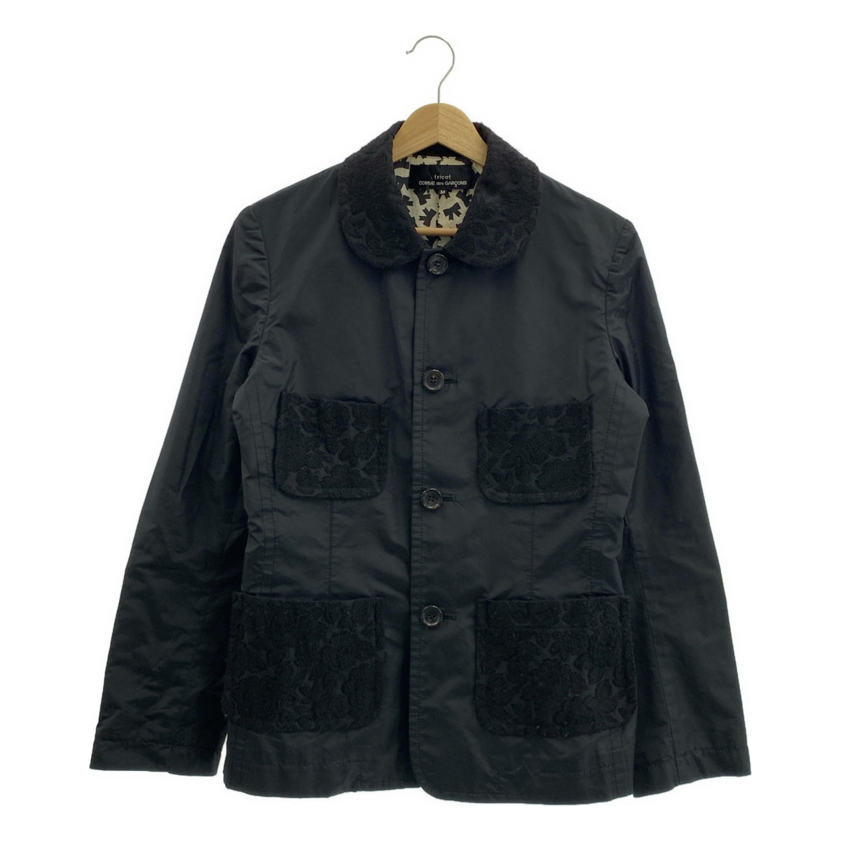 tricot COMME des GARCONS / トリココムデギャルソン | 2007SS | シルク混 ジャガード ラウンドカラー ジャケット | M | レディース