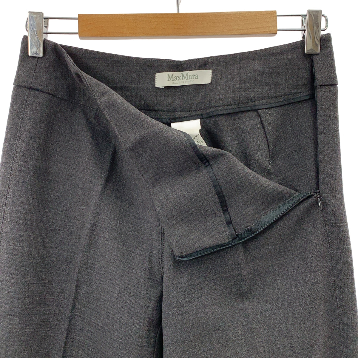 Max Mara / 맥스 마라 | 울 스트레이트 팬츠 | 36 | 회색 | 여성