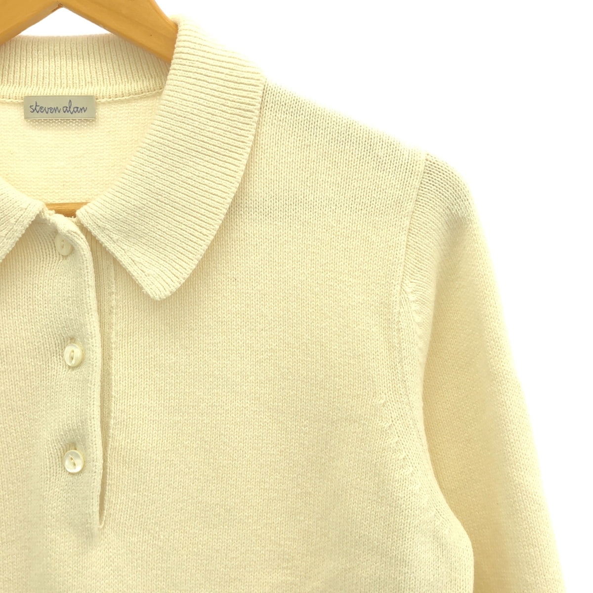 史蒂文艾倫 / 史蒂文艾倫 |棉羊絨高針距 POLO 衫 | F |象牙 |女性的