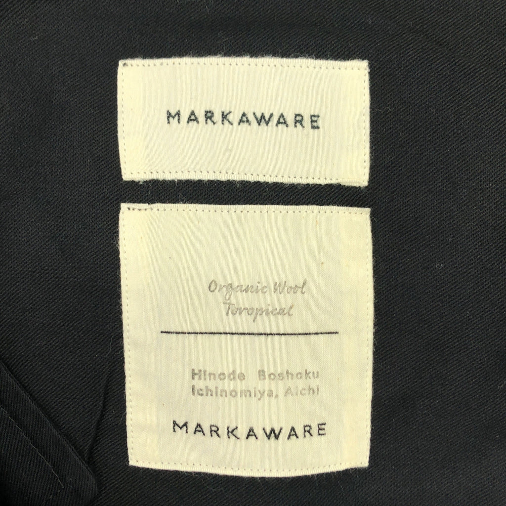 MARKAWARE / マーカウェア | CLASSIC FIT TROUSERS ORGANIC WOOL TROPICAL / タック テーパード スラックス パンツ | 1 | メンズ
