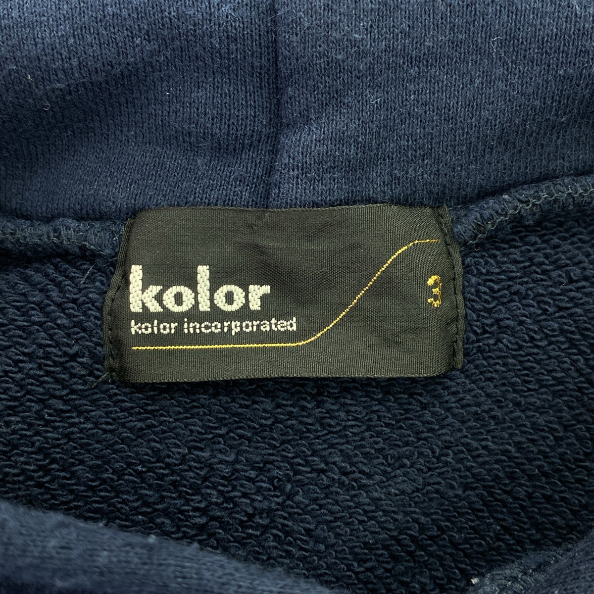 kolor / カラー | コットン ナイロン 切替 ロゴ刺しゅう パーカー | 3 | ネイビー | メンズ