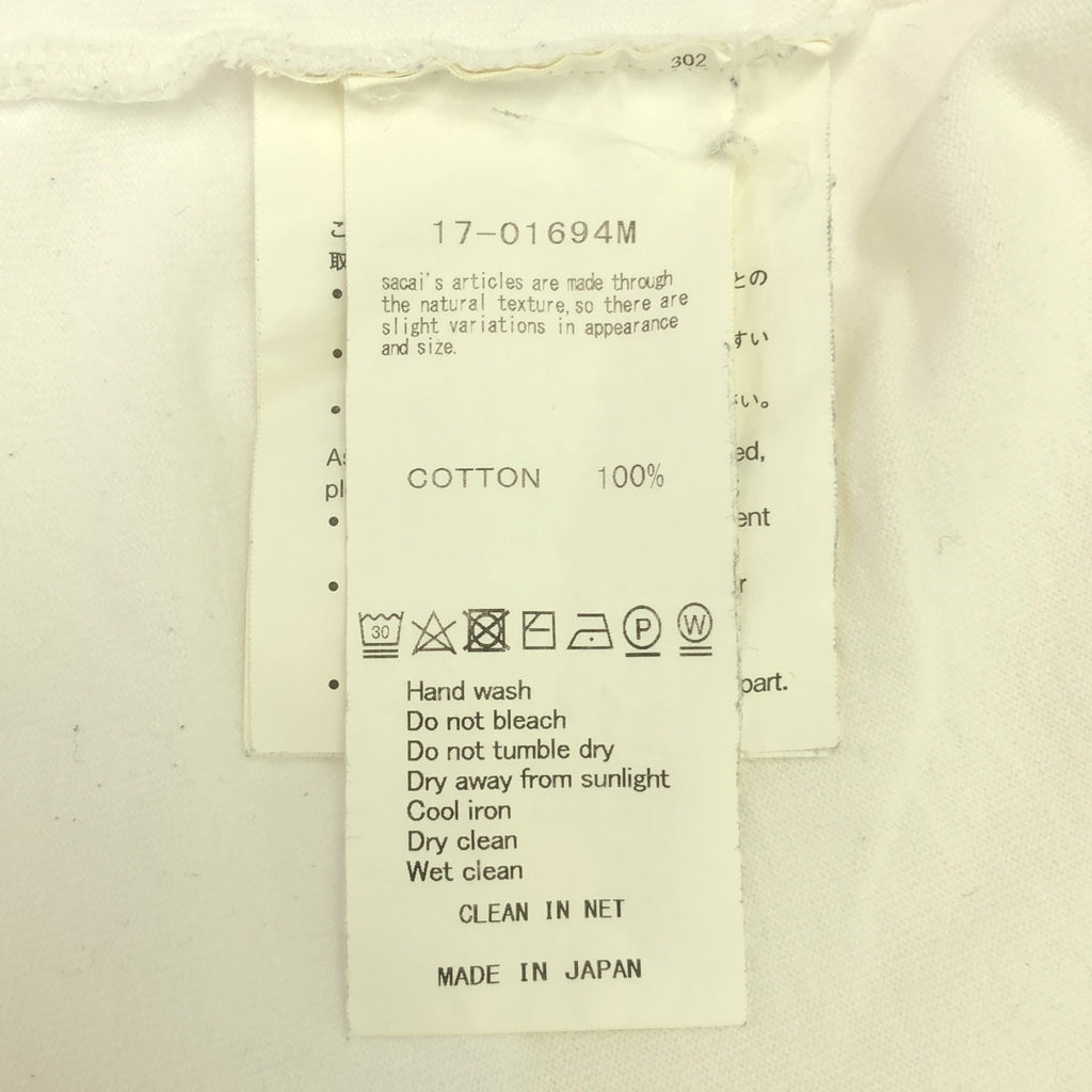 sacai / Sacai | Lawrence Weiner Tee / Stasis as to Vector / Lawrence Weiner 印花 T 卹 剪裁與縫紉 | 2 | 白色 | 男款