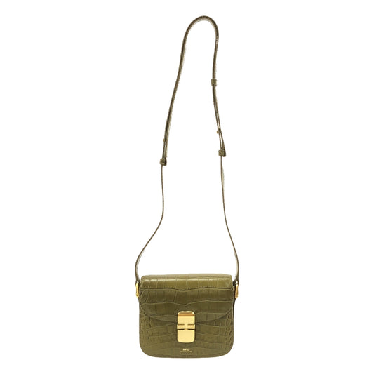 【美品】  A.P.C. / アーペーセー | Grace Mini Bag グレイス クロコ型押し ショルダーバッグ | オリーブ | レディース