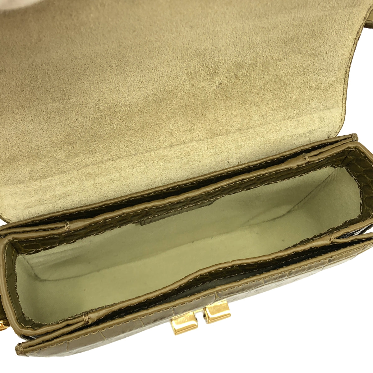 【美品】  A.P.C. / アーペーセー | Grace Mini Bag グレイス クロコ型押し ショルダーバッグ | オリーブ | レディース