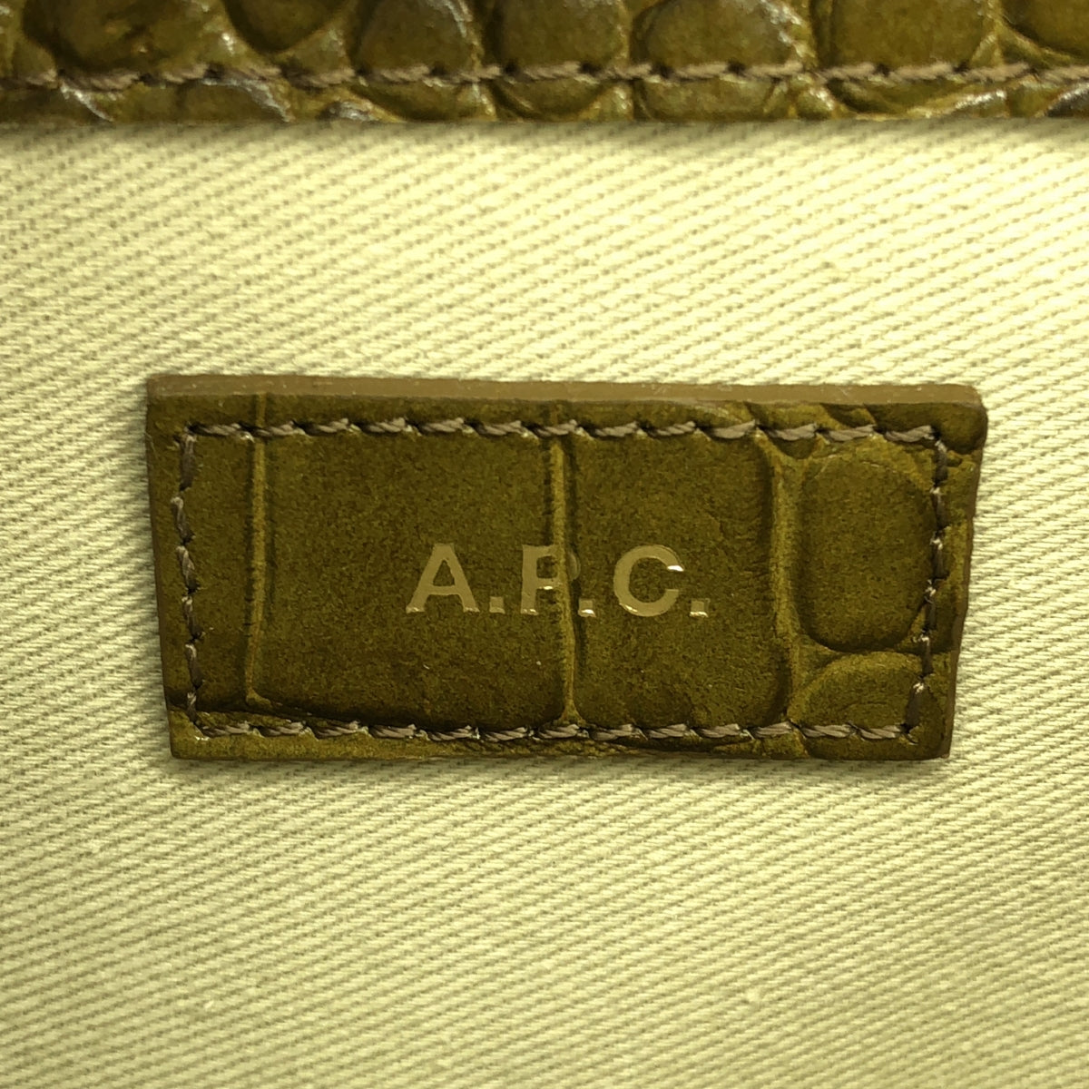 【美品】  A.P.C. / アーペーセー | Grace Mini Bag グレイス クロコ型押し ショルダーバッグ | オリーブ | レディース
